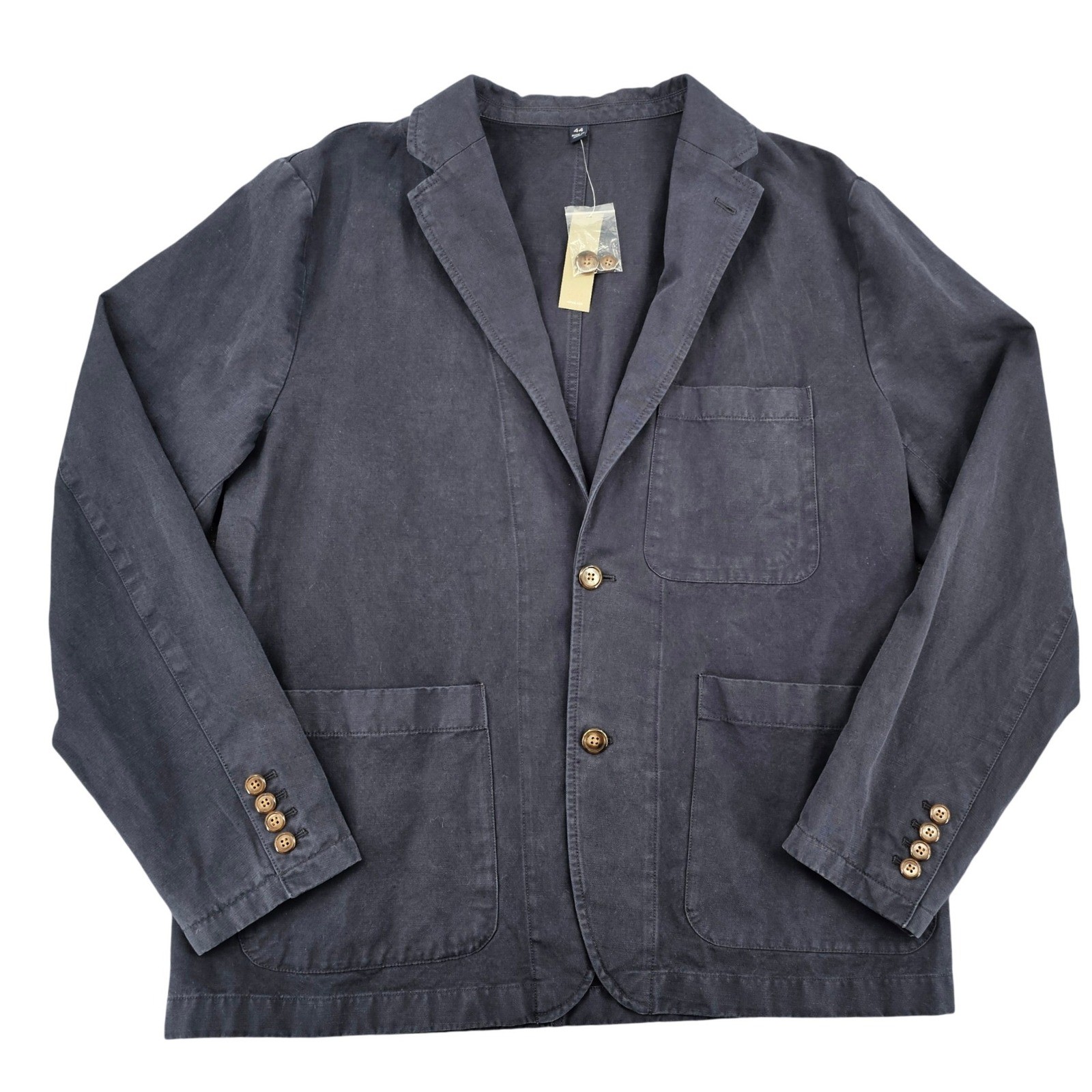 NWT J.Crew Men\'s Navy Cotton Linen Unstructured Blazer Jacket – Size 44 – AX270