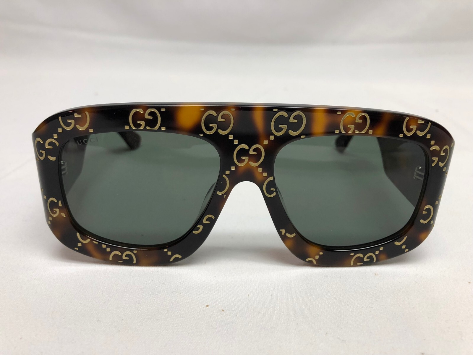 Authentic New Gucci tortoise Square Women\'s Sunglasses GG0980S Gray  Lens