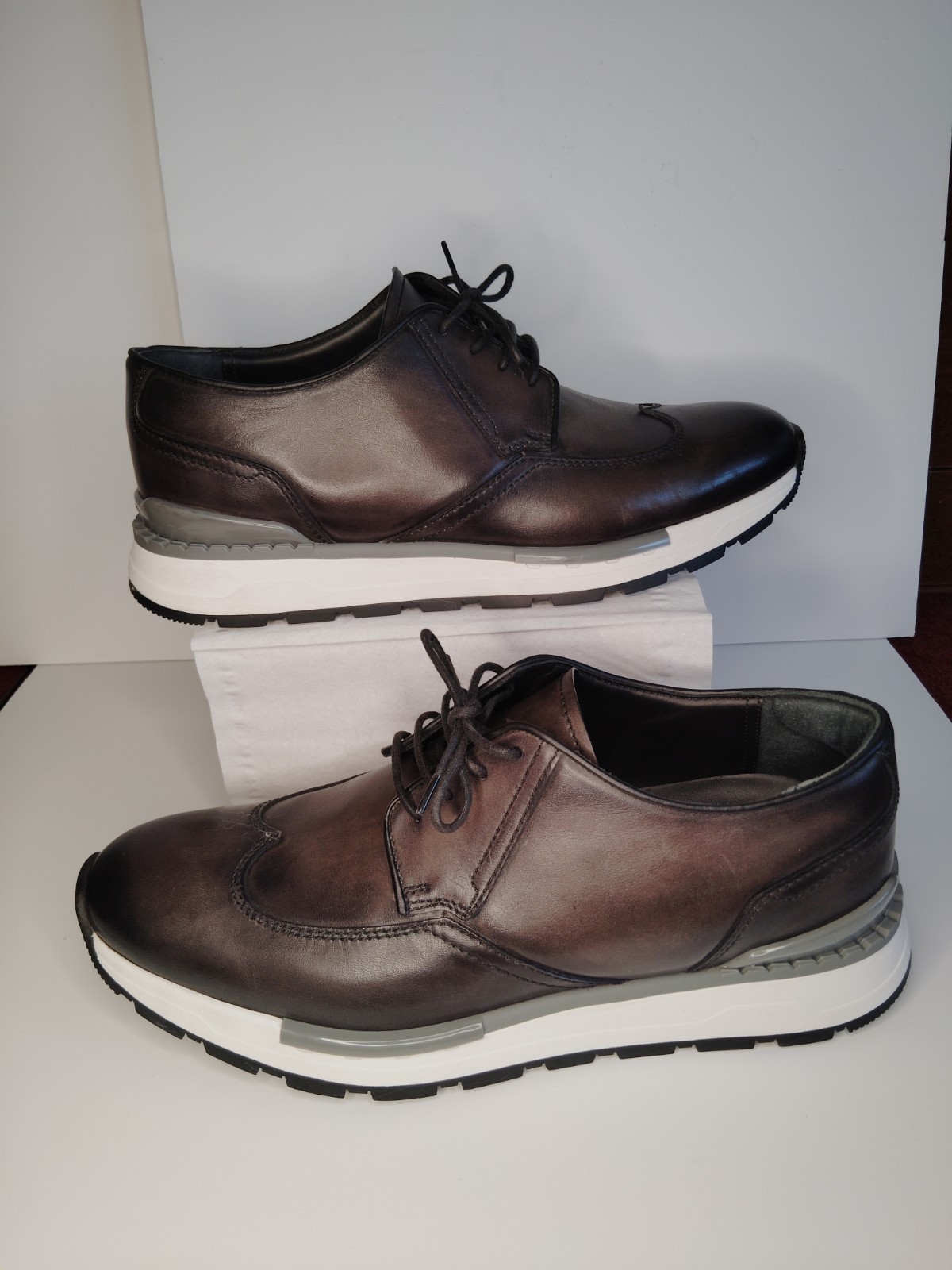 Berluti 7.5 = US 8.5 Fast Track Brown Patina Derby Sneaker 40.5 41.5 024x6213 NW