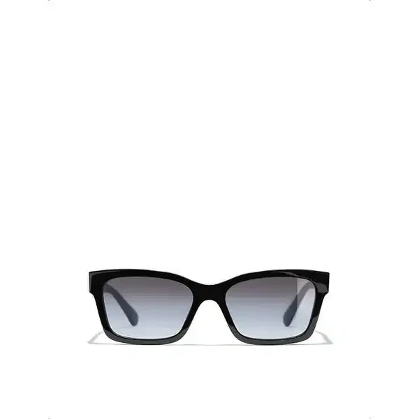 Chanel CH5417 C501/S8 Black Square Sunglasses Grey Gradient Lens NEW
