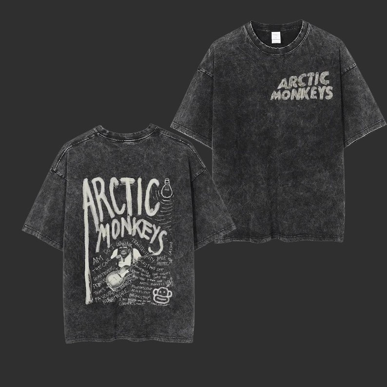 Arctic Monkeys Retro Acid Washed Tee, Vintage Tee