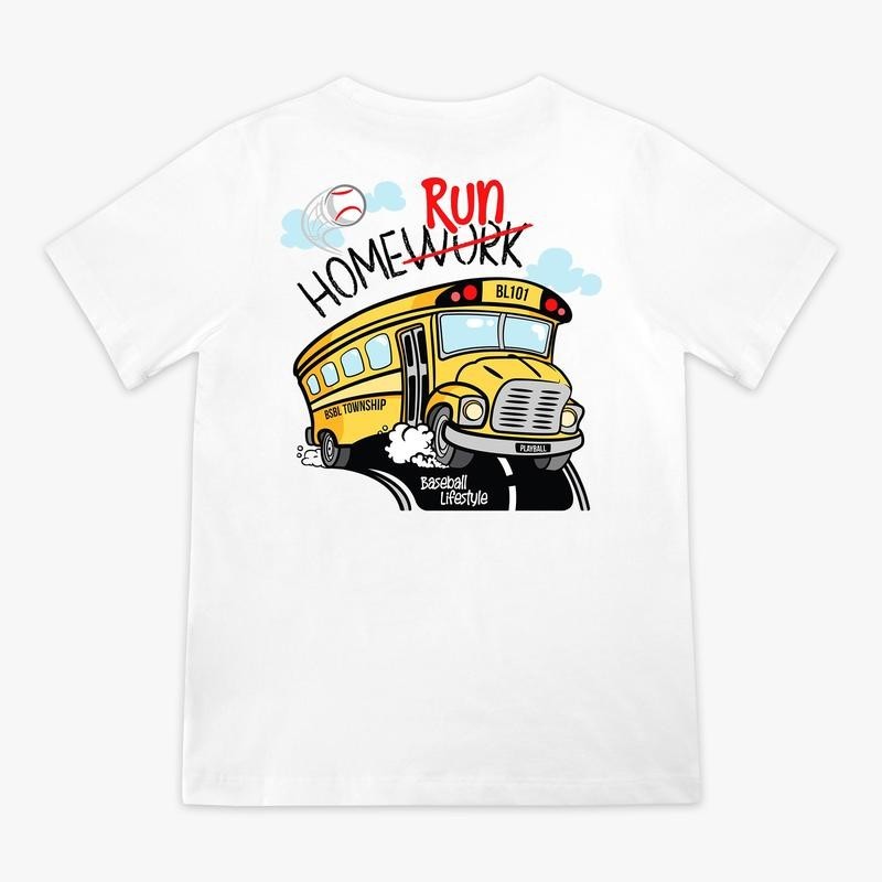 Homerun Bus Youth Tee - White