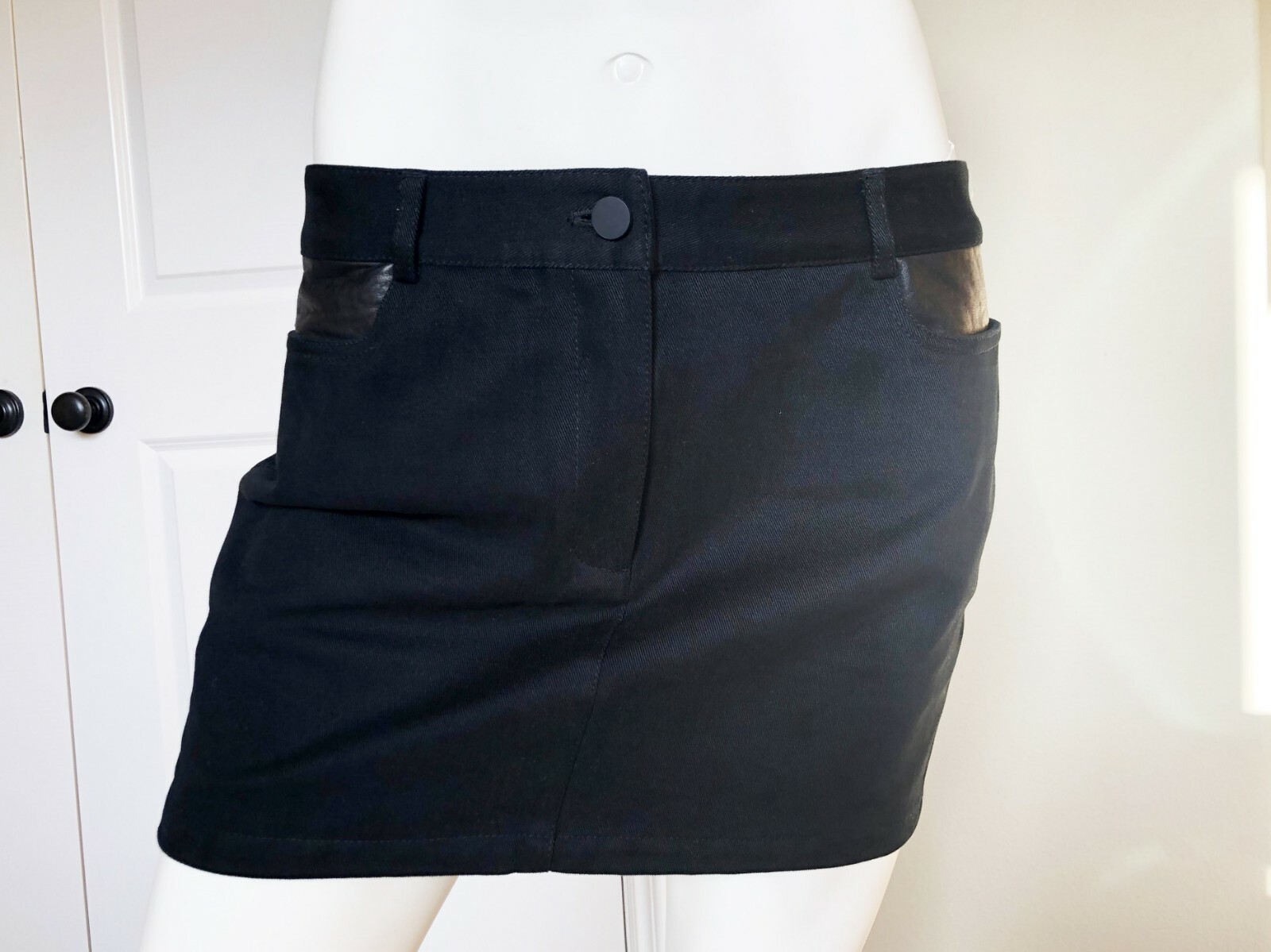 $275 NWT T by Alexander Wang Cotton Leather Mini Skirt SIZE:30