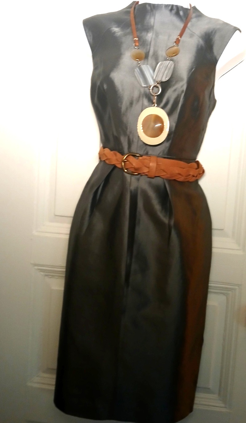 Diane von Furstenberg Silk Gray  Dress Sz S GUCCI