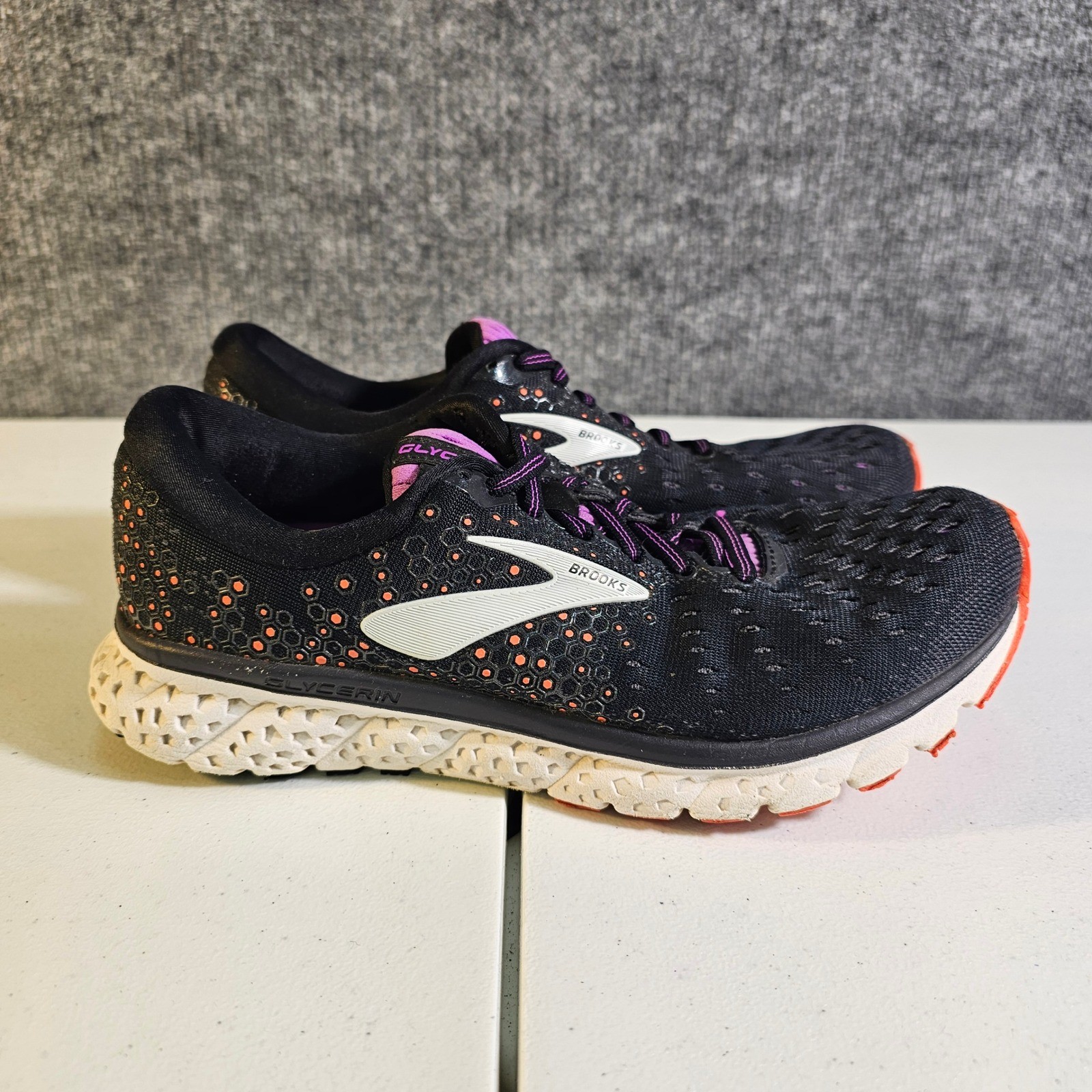 Brooks Glycerin 17 Women\'s 8.5 Wide D Black Pink Running Shoes 1202831D059