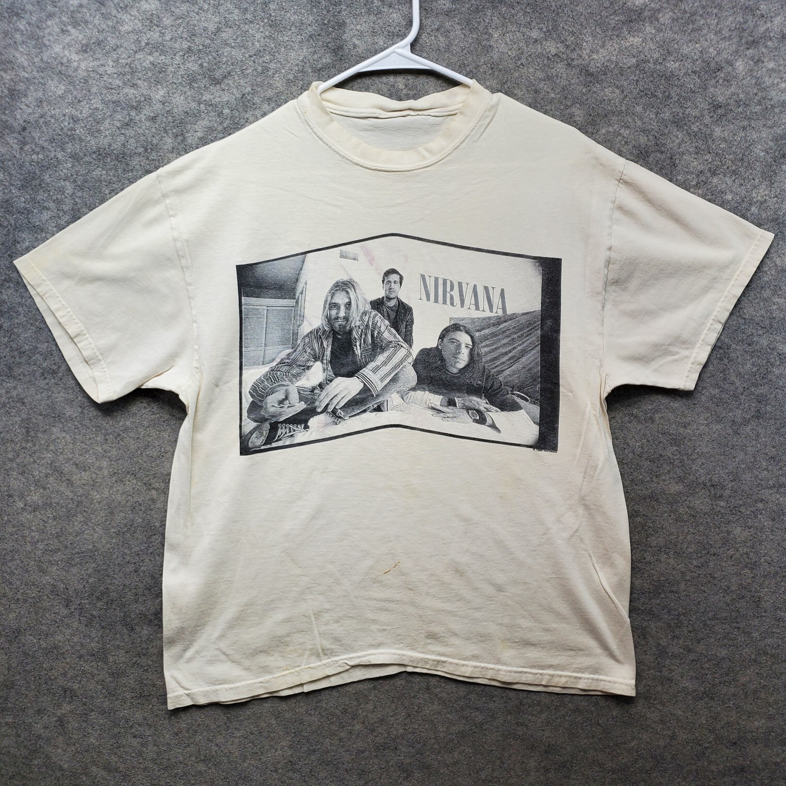 Vtg Nirvana T-Shirt Men\'s Size XL White 1996 Kurt Cobain Band Music *No Tag*