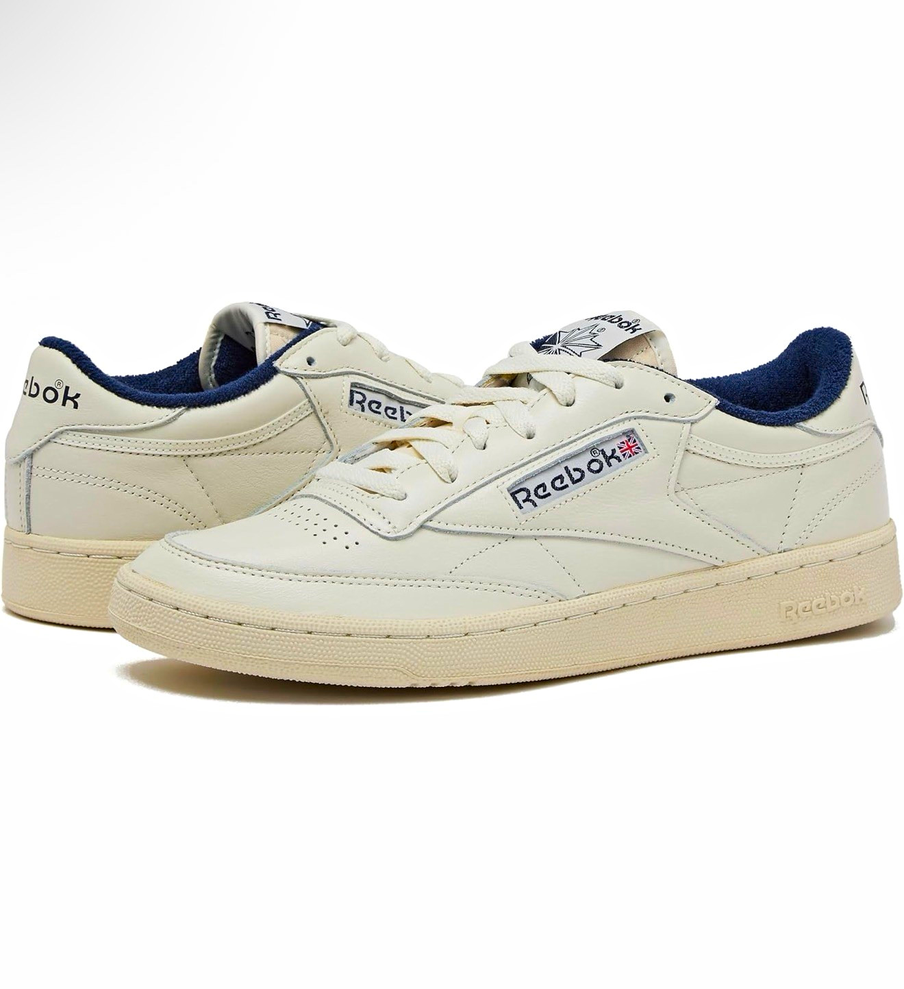 Reebok Club C 85 Vintage Men\'s Low Top Lace-Up Leather Sneakers US 10 Chalk