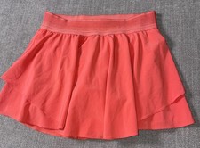Lululemon Court Rival Athletic Skort Women 6 Coral Pink High Rise Built In Brief picture