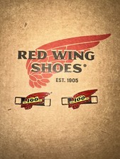 ONE PAIR RED WING SHOES 100 YEAR ANNIVERSARY BOOT LACE SHOE KEEPER CHARMS USA picture