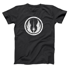 The Jedi Order White Ink Star Wars Fighter Costume Black Basic Men's T-Shirt picture