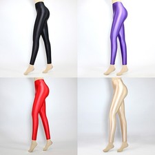 Glossy Spandex Women Girl High Rise Elastic Legging picture