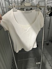 Christian Dior 2008 White Cotton Scoop Neck T-Shirt Embroidered CD US 2 Vintage picture