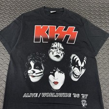 Vintage 90s KISS Alive Worldwide Tour 96/97 Band T-shirt Sz XL Double Sided 1996 picture