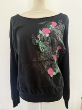 Vintage Y2K L.A. Kitty Black Sweatshirt with Skull and Roses Print picture