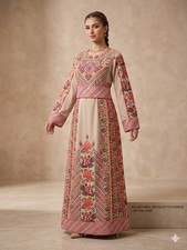 Palestinian Traditional Dress Women's Thobe ثوب مخمل فلسطيني   picture