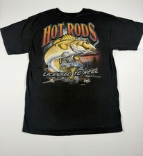 Vintage 2004 Hot Rods Fishing Tee Black Y2K picture