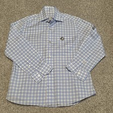 Stefano Ricci Junior Boys Shirt 4Y Blue White Plaid Cotton Italy Luxury Logo picture