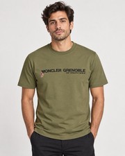 Men’s Authentic Moncler Grenoble T-shirt Khaki Olive Green Size M Regular Fit  picture