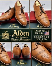 Alden Mens Dress Shoes 9 Burnished Brown Tan Rare Medallion Bootmaker Edition picture