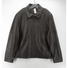 Golden Bear Jacket Men XXL Brown Leather Bi Swing Bomber Coat Full Zip NEW picture