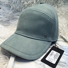 NWT rag & bone Mercer Baseball Cap Fresco Green Nubuck Leather Hat OS picture