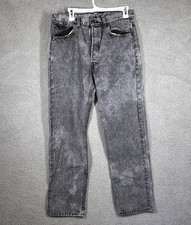 Vtg Levi’s 501xx Jeans Mens 34x30 (32x28)Black Acid Wash USA Made Button Fly 80s picture