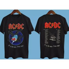 AC/DC Fly on the Wall Tour 1985 Black Rock Band T-Shirt picture