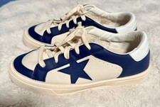 Golden Goose May Junior in white and blue leather with leather star and heel tab picture