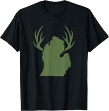Michigan Whitetail Deer Hunting Football T-Shirt T-Shirt picture