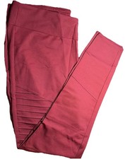 NWT LUXE 21 By LuLaRoe 2XL Moto Luxe Cranberry Red Leggings Sizes 20-22 picture