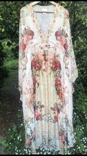 CAMILLA Silk Long Tab kaftan Dress With Ties ( Silk Lining) NEW .🥀🍁💐🌾🪷 picture