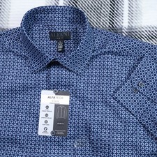 Alfani AlfaTech Navy Blue Slim Fit Dress Shirt L 16-16.5 34/35 100161171MN picture