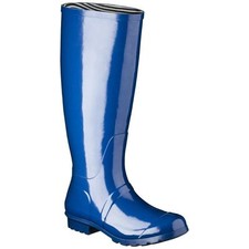Women's Classic Knee High Rain Boots  - Marine Blue - Size 10 - New  picture