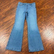 Spanx Jeans Women 1X Tall Flare Light Wash Pull On Stretch Denim 20960T 35x35 picture