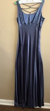 Zum Zum Blue Vintage 90s Y2K Prom/Formal/Evening Dress/Gown with Laced V-Back picture