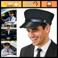 Deluxe Black Chauffeur Cap | Limo Driver Hat | Adult Costume Accessory | Standar picture