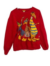 Vintage Rare 1993 Duck Head Pullover Sweater L Red Double Sided made In USA picture