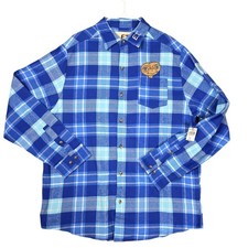 Cakeworthy x Universal E.T. Phone Home Plaid Flannel Shirt Blue Mens XL NWT picture