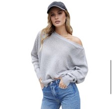 Love Stitch Off Should Silver/Gray Sweater picture