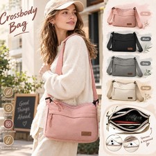 FAXHION large capacity crossbody bag, Multi-layer zipper closure design picture