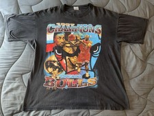 VTG 90s Chicago Bulls Tshirt Rap Tee 1997 NBA Michael Jordan Rodman Pippen L/XL picture