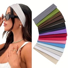 Women Soft Thin Elastic Sport Headbands Non-Slip for Yoga Running Hair Beige picture
