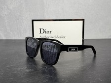 NEW CHRISTIAN DIOR DIORB23 S2F SUNGLASSES BLACK BLUE LOGO LENS B23 SHIPS TODAY picture