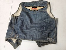 VTG 70s Lee Storm Rider Fleece-Lined Western Denim Vest Men’s Large USA HONDA picture