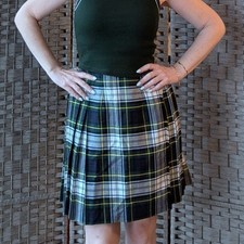 O'Neil of Dublin Kilt Skirt Green Plaid Pleated Buckle Wrap Est Women Sz 4 picture