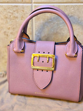 Authentic Burberry Soft Grain Calfskin Small Buckle Tote in Dusty Pink/Mauve picture