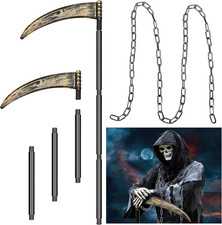 Grim Reaper Scythe Costume Accessory Set Halloween Chain picture