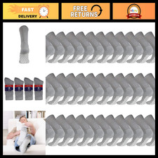 60 Pairs Men's Non-Skid Diabetic Crew Socks, Therapeutic Gripper Cotton, Size 8- picture