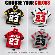 Personalized Sports Jersey Bag Tag Custom Name Number Backpack Keychain ID picture