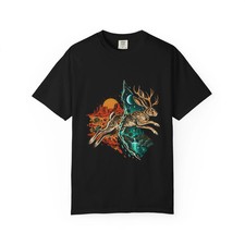 Jackalope Desert Graphic T-Shirt Black Front Print Comfort Colors 1717 picture